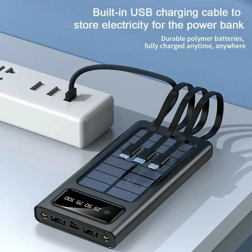 4 in 1 Solar Power Bank Ultra-large Capacity