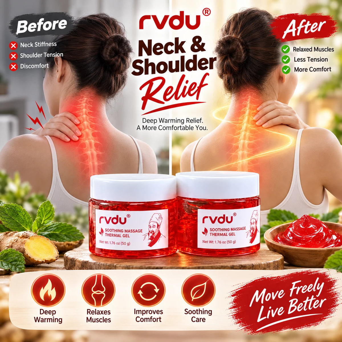 BUY 1 GET 1 FREE Wood Warm Joint Pain Relief Gel