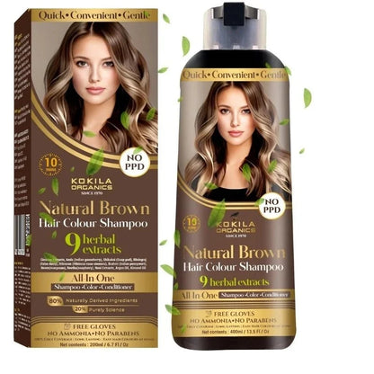 Kokila Hair Dye Shampoo Hair Colour - Natural Black or Brown for Women and Men (BUY 1 GET 1 FREE)