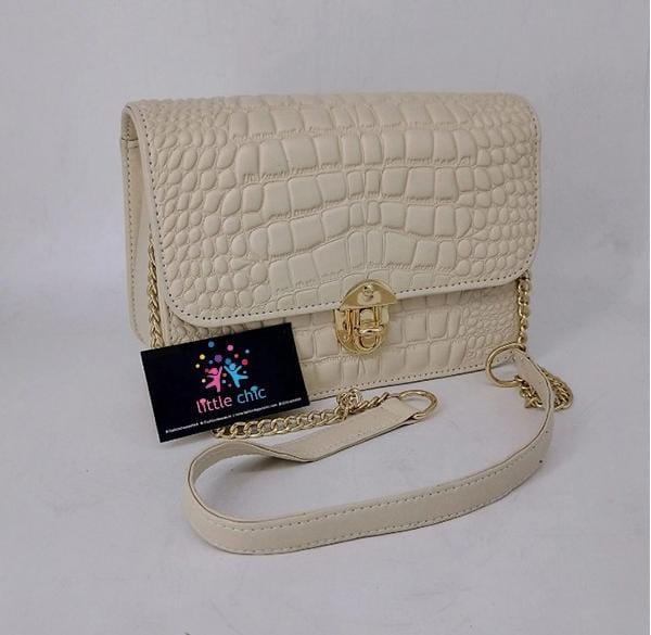 Stylish crocodile texture cross body bag