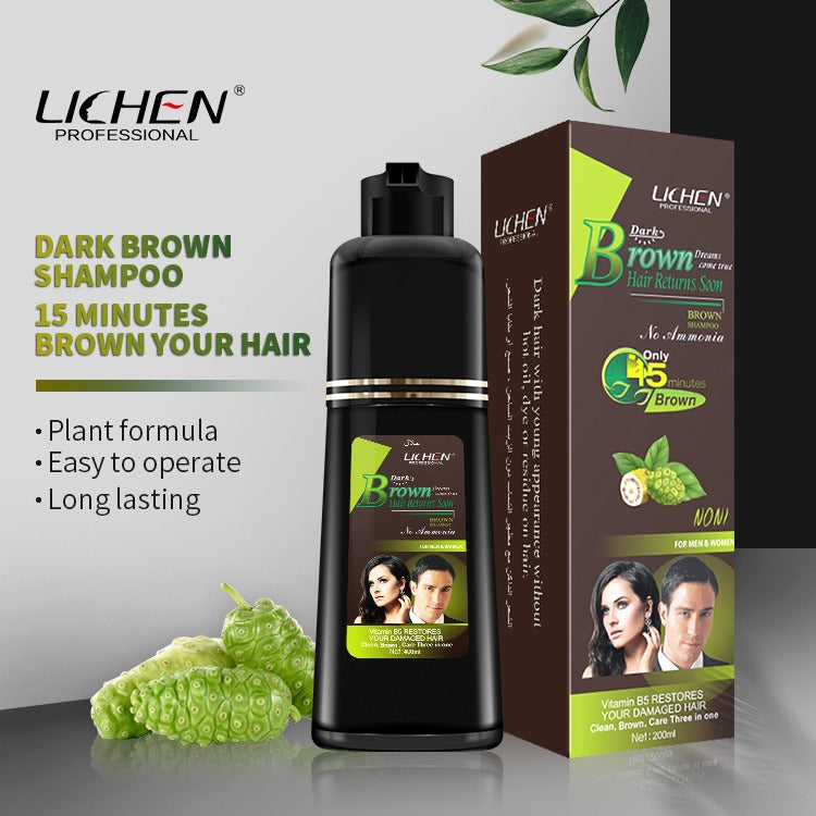 Lichen Brown Hair Color Shampoo 400 ML
