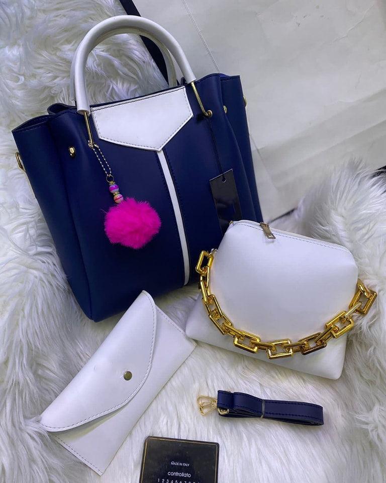 3pcs trendy leather handbag